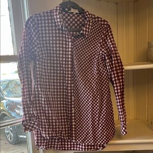 Crown & Ivy Purple Checkered Button-Down Shirt
